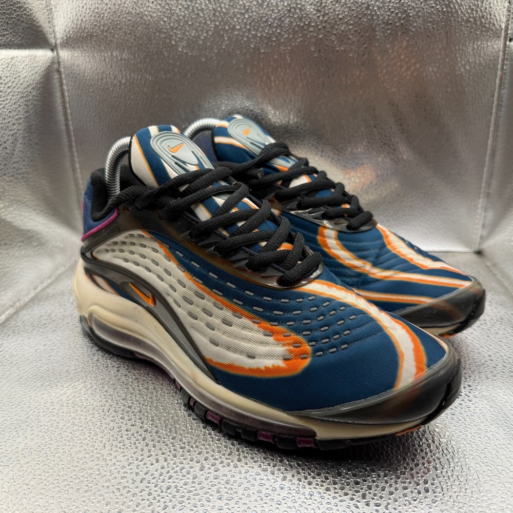 Size 6.5Y Nike Air Max Deluxe Cool‎ Gray Orange Kids Athletic Shoes AR0115-002